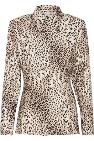 Gestuz Blouses & Shirts, Dames, Bruin, L, Polyester, Leopard Light Leo Shirt