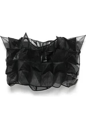 JUNYA WATANABE Tops, Dames, Zwart, S, Mouwloze Semi-Transparante Zwarte Top