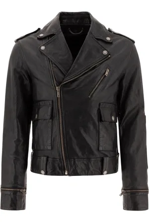 Golden Goose Jassen, Heren, Zwart, M, Leer, Leren Jas