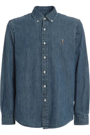Ralph Lauren Overhemden, Heren, Blauw, S, Denim, Denim Overhemd