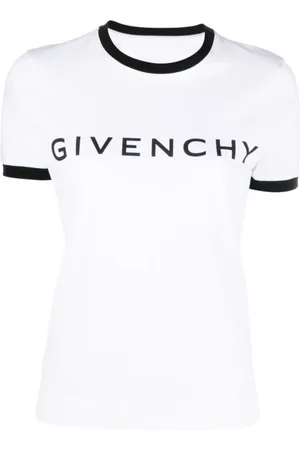 Givenchy Tops, Dames, Wit, XS, Katoen, Two-Tone T-Shirt