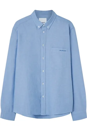 Isabel Marant Overhemden, Heren, Blauw, L, Blauw Logo Miniatuur Shirt