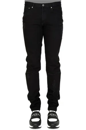 Givenchy Jeans, Heren, Zwart, W34, Katoen, Slim-fit Stretch Destroyed Jeans
