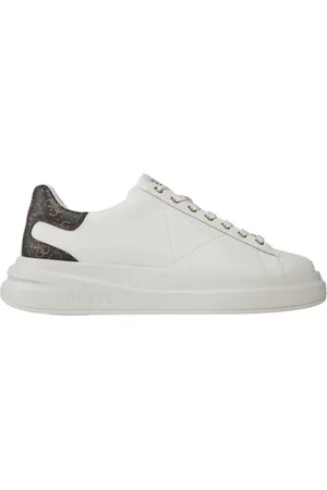 Guess Schoenen, Heren, Wit, 43 EU, Leer, Witte/Bruine Sneakers