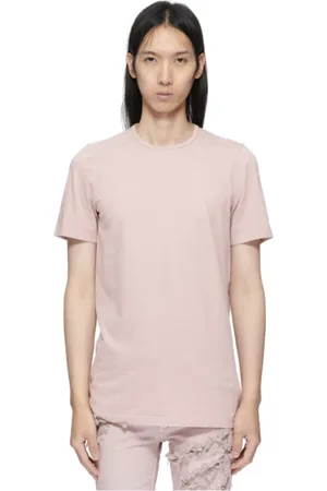 Rick Owens Tops, Dames, Roze, S, Katoen, Katoenen T-shirt met Korte Mouwen