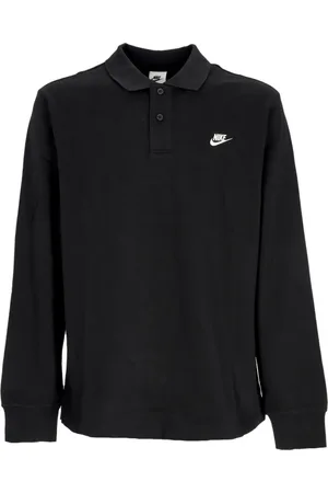 Nike Tops, Heren, Zwart, S, Katoen, Long Sleeve Polo Club