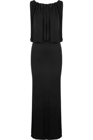 Saint Laurent Kleedjes, Dames, Zwart, S, Luxueuze Gedrapeerde Jersey Jurk