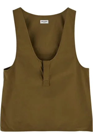 Saint Laurent Tops, Dames, Groen, S, Sleeveless Top