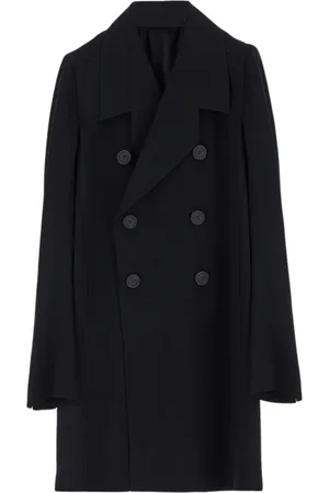 Rick Owens Mantels, Dames, Zwart, S, Wol, Military Style Jas