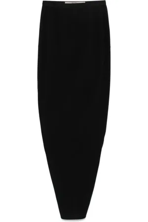 Rick Owens Rokken, Dames, Zwart, S, Rok met elastische tailleband en split