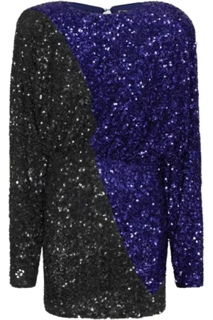 ROTATE Kleedjes, Dames, Blauw, XS, Pailletten, Two-tone Sequins Mini Dress