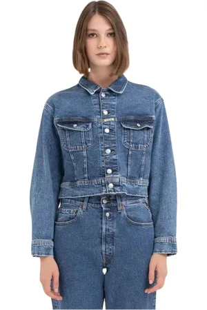 Replay Jassen, Dames, Blauw, M, Denim, Dames Denim Jas