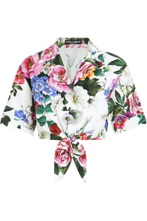 Dolce & Gabbana Blouses & Shirts, Dames, Veelkleurig, XS, Witte Knoopshirt met Logo