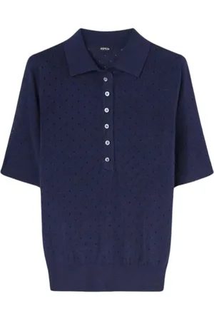 Aspesi Tops, Dames, Blauw, S, Klassiek poloshirt