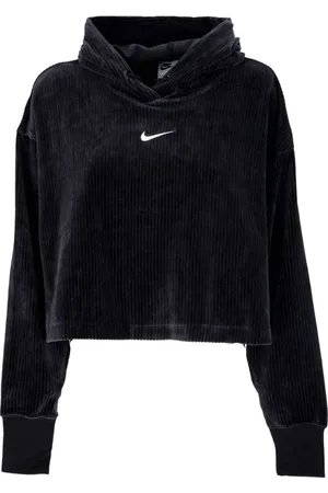 Nike Sweatshirts & Hoodies, Dames, Zwart, L, Katoen, Velvet Cropped Hoodie