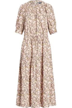Ralph Lauren Kleedjes, Dames, Veelkleurig, S, Katoen, Bloemen Midi Jurk