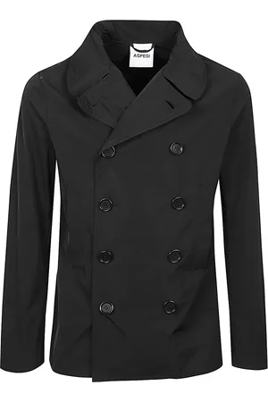 Aspesi Jassen, Heren, Zwart, S, Wol, Double-Breasted Blazer