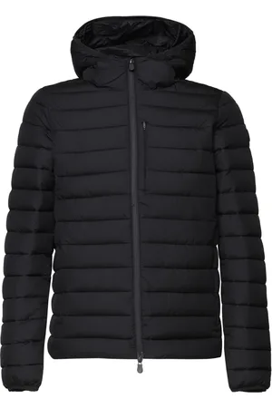save the duck Jassen, Heren, Blauw, L, Polyester, Gewatteerde jas met capuchon en rits