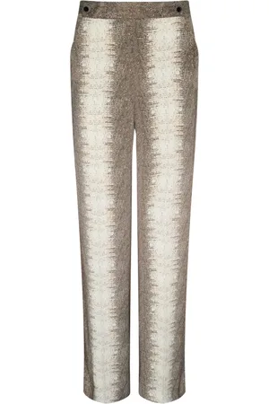 Twin-Set Broeken, Dames, , 2Xl, Broek met hagedisprint en juweelknopen