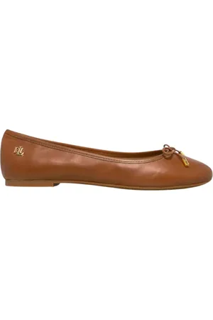 Ralph Lauren Schoenen, Dames, , 36 1/2 EU, Leer, Ballerina`s met Logo