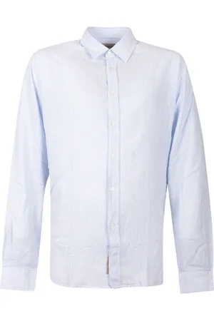 Woolrich Overhemden, Heren, Blauw, M, Katoen, Blauw Katoenen Overhemd Met Knopen