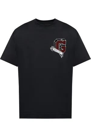 Givenchy Tops, Heren, Zwart, L, Katoen, Zwart katoenen T-shirt met G Applicatie
