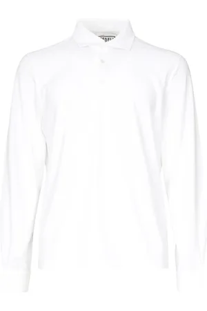FEDELI Tops, Heren, Wit, 2Xl, Katoen, Witte T-shirts en Polos met Kraag
