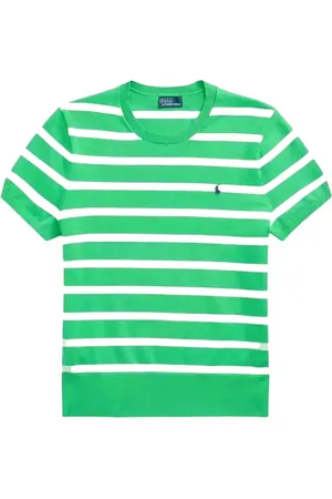 Ralph Lauren Tops, Dames, Groen, M, Katoen, Groen Gestreept T-shirt