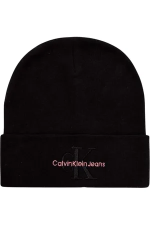 Calvin Klein Accessoires, Dames, Zwart, ONE Size, Katoen, Zwarte Logo Geborduurde Katoenen Pet