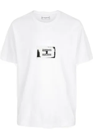 Givenchy Tops, Dames, Wit, XS, Katoen, Logo Geborduurd T-Shirt