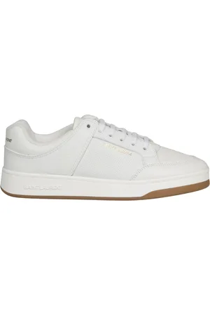 Saint Laurent Schoenen, Heren, Wit, 41 1/2 EU, Leer, Geperforeerde leren low-top sneakers
