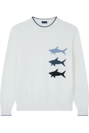 Paul & Shark Truien, Heren, Wit, S, Katoen, Witte Gebreide Pullover Sweatshirt