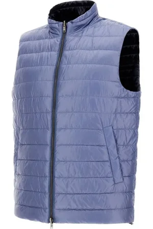 HERNO Jassen, Heren, Blauw, L, Nylon, Omkeerbaar Nylon Vest Blauw