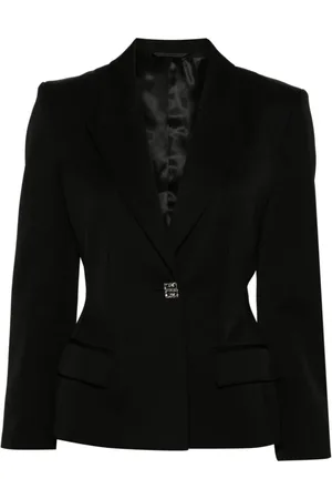 Givenchy Jassen, Dames, Zwart, S, Wol, 4G Detail Gestructureerd Jasje
