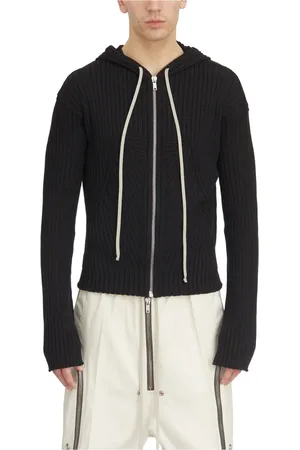 Rick Owens Sweatshirts & Hoodies, Heren, Zwart, M, Katoen, Hoodie met rits