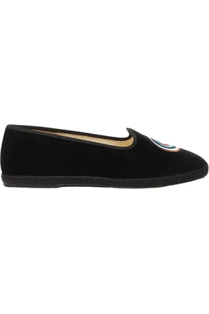 Scarosso Schoenen, Heren, Zwart, 44 EU, Katoen, Luxe fluwelen sloffen William IV