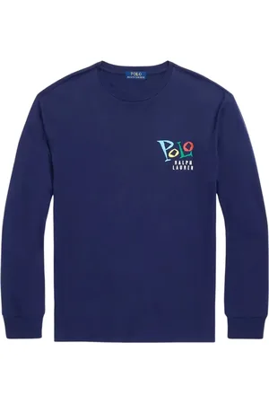 Ralph Lauren Tops, Heren, Blauw, L, Klassiek Jazz-Geprint Jersey T-Shirt met Normale Pasvorm