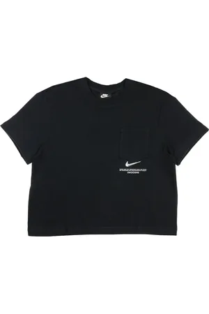 Nike Tops, Dames, Zwart, L, Katoen, Swoosh Top T-Shirt