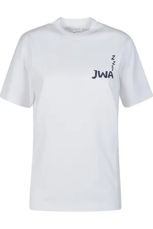 J.W.Anderson Tops, Dames, Wit, 2Xs, Achterprint T-shirt