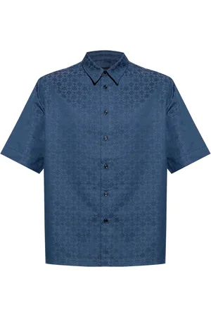 Givenchy Overhemden, Heren, Blauw, S, Denim, Blauw Denim Overhemd Klassieke Kraag Monogram