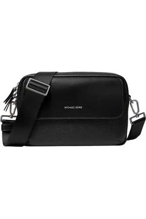Michael Kors Tassen, Heren, Zwart, ONE Size, Leer, Hudson Crossbody tas van geperforeerd leer