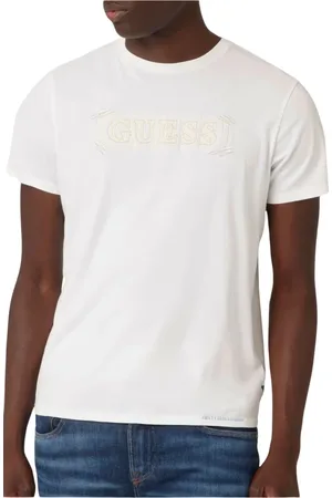 Guess Tops, Heren, Wit, L, Katoen, Katoenen T-shirt