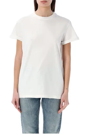 Golden Goose Tops, Dames, Wit, M, Katoen, Distressed T-Shirt