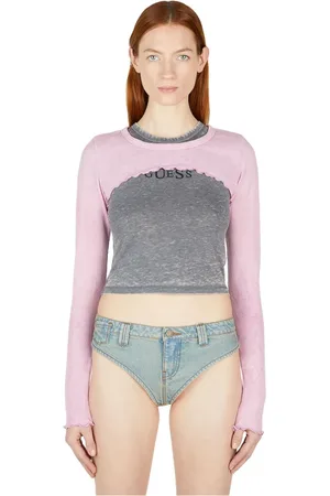 Guess Tops, Dames, Roze, S, Katoen, Waffle Knit Bolero