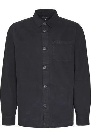 Barbour Overhemden, Heren, Zwart, L, Katoen, Katoenen Shirt met Lange Mouwen