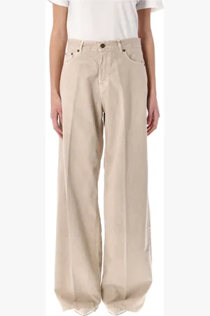 haikure Jeans, Dames, , W27, Katoen, Hazelnootkleurige Wide-Leg Jeans