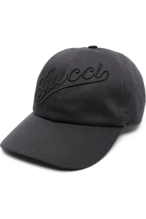 Gucci Accessoires, unisex, Zwart, L, Katoen, Zwarte Katoenen Baseball Cap