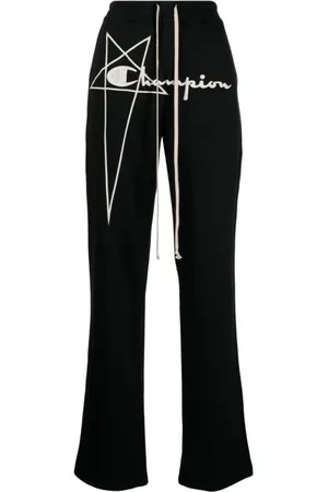 Rick Owens Broeken, Dames, Zwart, S, Katoen, Champion Edition Dietrich Lounge Broek