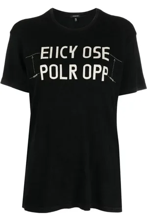 R13 Tops, Dames, Zwart, S, Katoen, Casual T-shirt met korte mouwen
