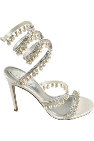RENE CAOVILLA Schoenen, Dames, Grijs, 37 1/2 EU, Elegante Sandalen voor Vrouwen